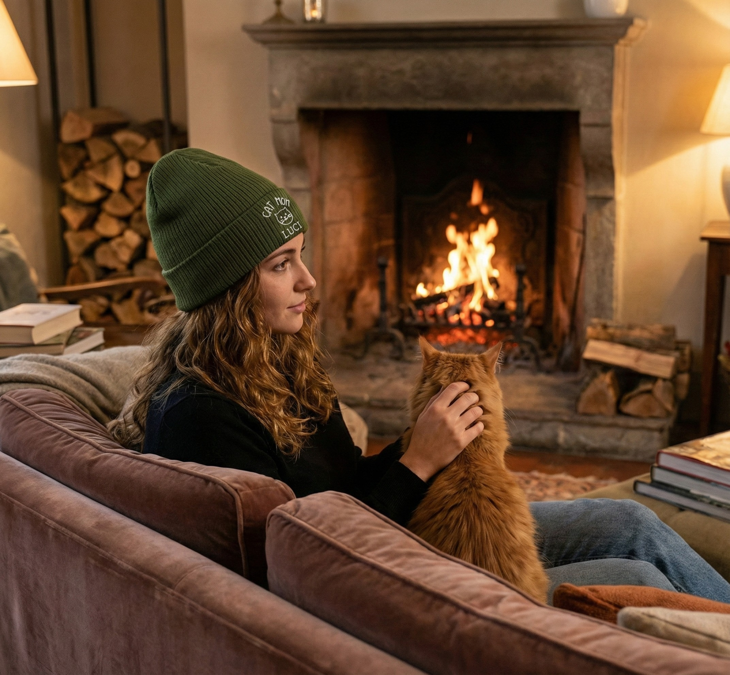 Berretto "Cat Mom" Ricamato personalizzabile con nome | 100% Cotone Bio 🐾