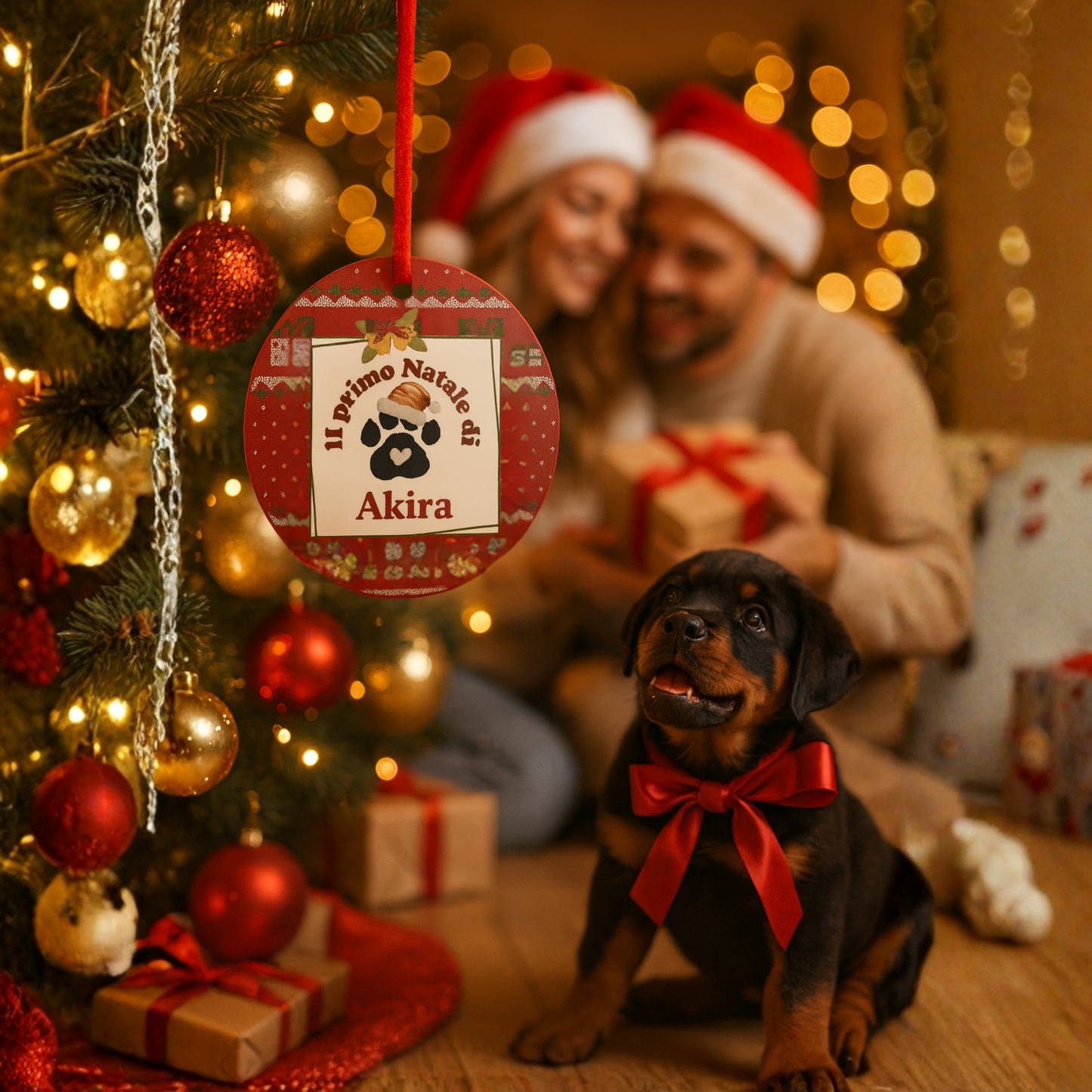 Pallina Natale Ceramica "Il Primo Natale Insieme" | Personalizzata Nome & Zampa 🐾